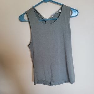 Athleta Cloudlight Twist Back Tank Top Size Medium Green/Grey